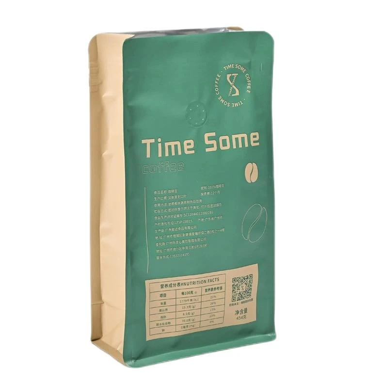 coffee flat bottom pouch with valve (302)